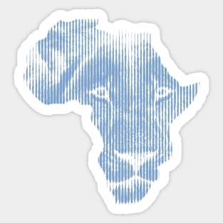 Blue Lion in Shape of Africa Sticker